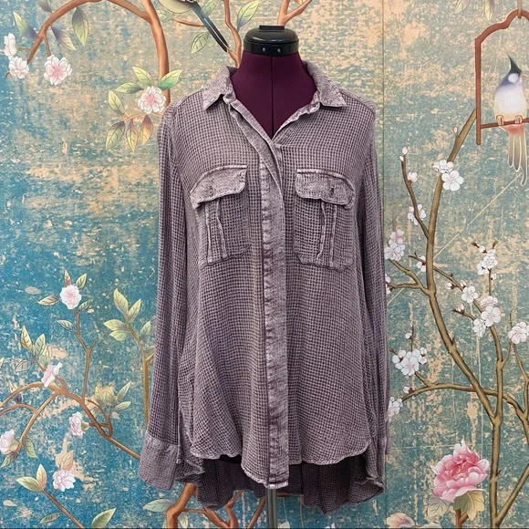 Purple Free People Blouse Top - Picture 2 of 9
